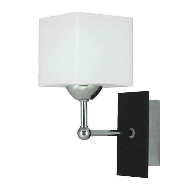Nástěnná lampa Cubetto E27 dřevo+chrom
