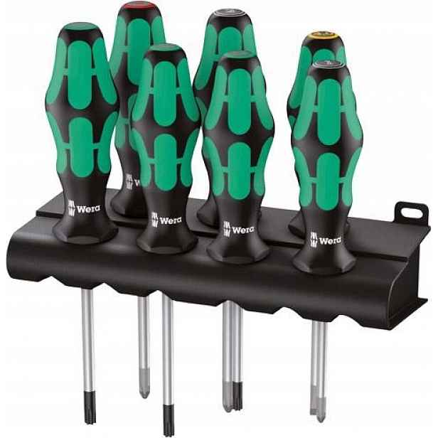 Sada šroubováků Wera – ploché, Ph, Pz, Torx, 6 ks, řada 335/350/367/7 Kraftform