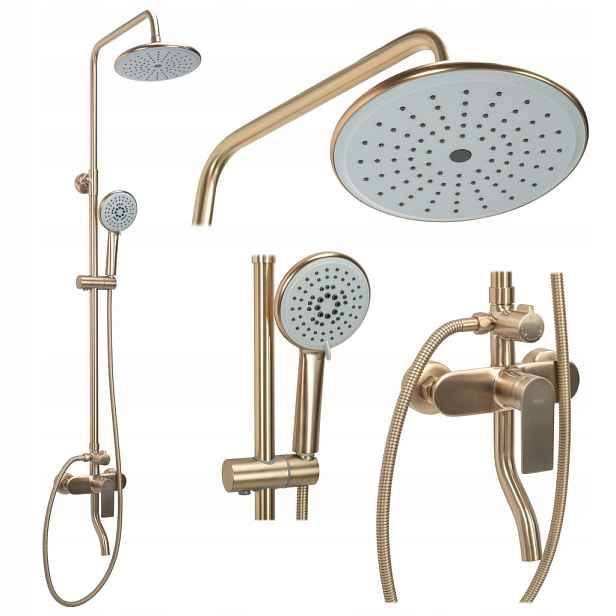 Sprchový set s baterií 150 mm Verso kartáčované zlato (REA-P9146) /s