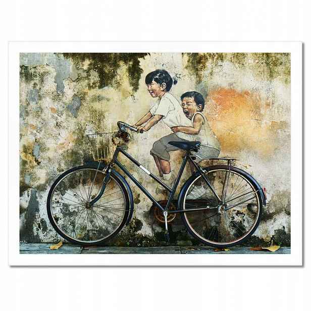 Plakáty v rámu 40x30 Banksy Děti Kolo
