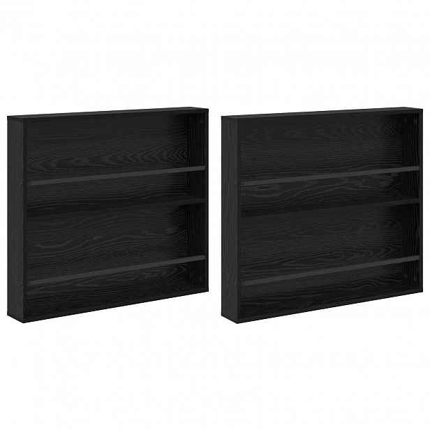 vidaXL Regál na časopisy s policí 2 ks Černý dub 80 x 12 x 70 cm