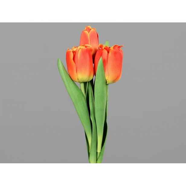 Umělá květina Svazek tulipánů 30 cm, oranžová