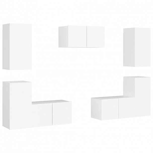 vidaXL 7dílný set TV skříněk bílý kompozitní dřevo