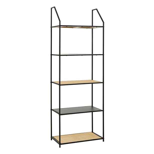 Černý/v přírodní barvě kovový regál 61x179x34 cm Depok – Premier Housewares