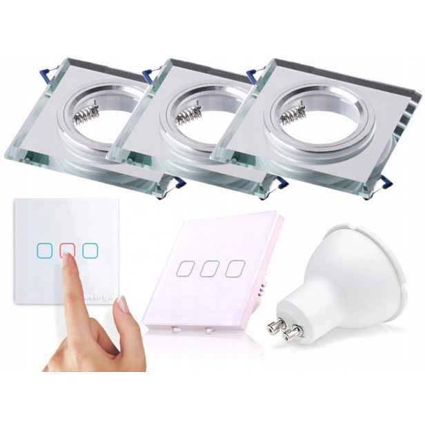 Sada stropního svítidla Halogen 3x spínač