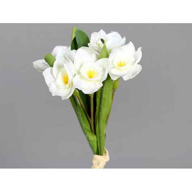 Umělá květina Svazek narcisů 32 cm, krémová