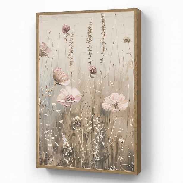 OnlyWow NÁSTĚNNÁ LAMPA S AKUMULÁTOREM Květiny - růžová - moderní - béžová 60x90 cm
