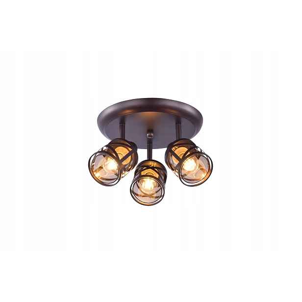 Stropní reflektor Rabalux Oberon 3xE14 40W hnědý/jantarový IP20