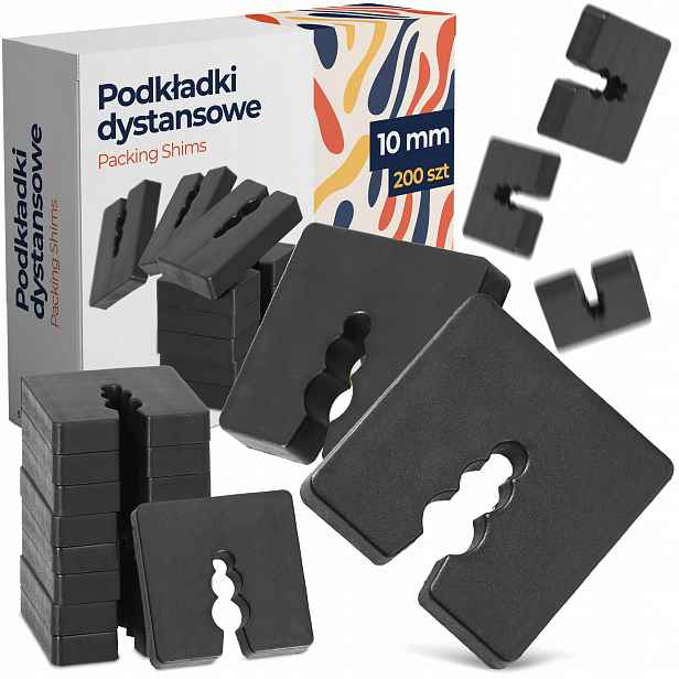 200x Distanční podložky 10 mm Dystanse Vyrovnávací klíny pro šrouby oken 8W