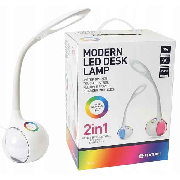 Lampička Na Psací Stůl Školní 2v1 Led 7W Rgb Platinet