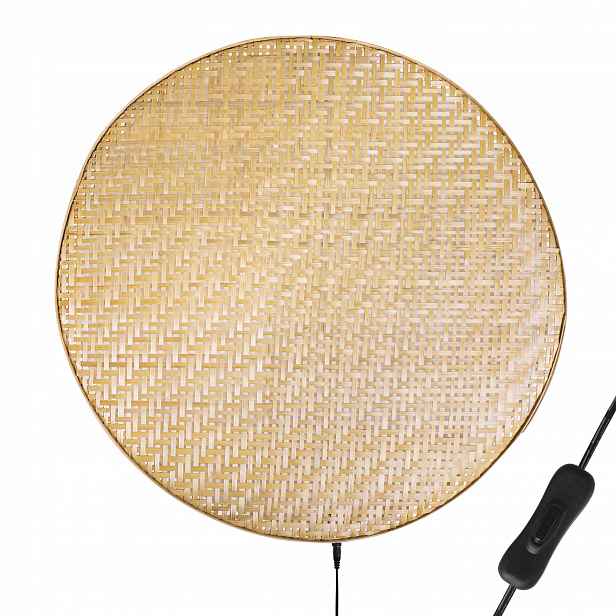 Nástěnná Lampa Boho Bambusová Pletená Přírodní XXL 50 cm Toolight