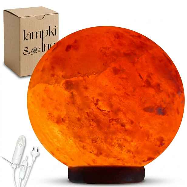 Solná lampa Himalájská Kulatá 8-10 kg Himalájská sůl Dřevěný podstavec