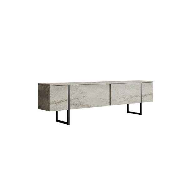 Televizní stolek Luxe Travertine and Black