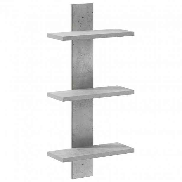 vidaXL Nástěnná polička Betonově šedá 30 x 13.5 x 64.5 cm