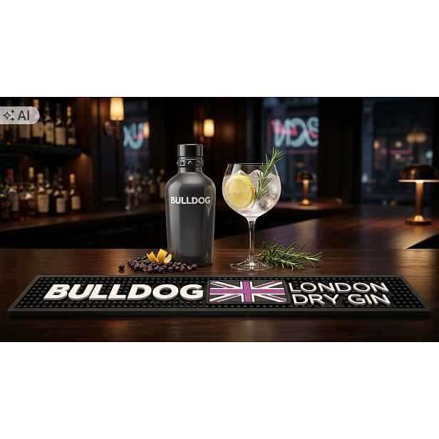 Barová Podložka Bulldog London Dry Gin Odkapávač Guma Lovec Unikát