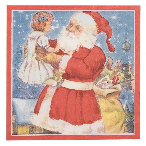 Papírové ubrousky Santa Claus - 33*33 cm (20ks) Clayre & Eef
