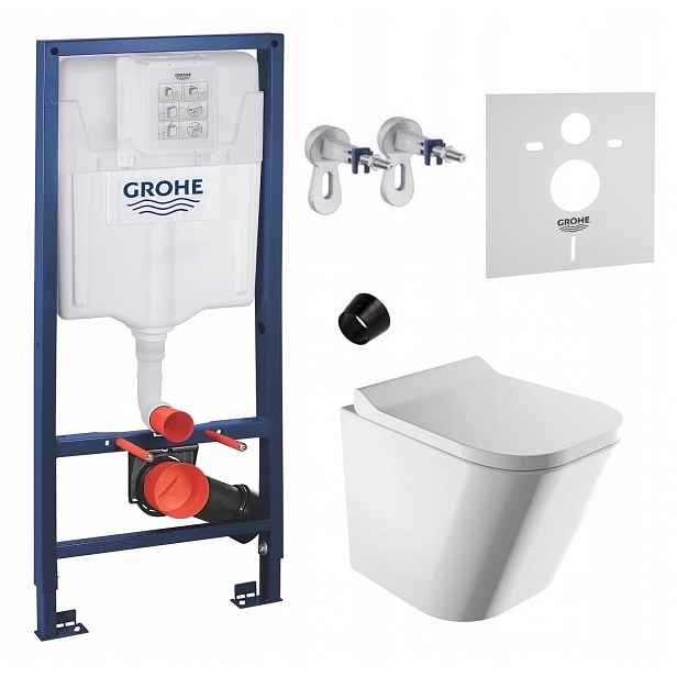 Podomítkový set Wc rám Grohe Wc mísa Rim Silent Omnires tlačítko