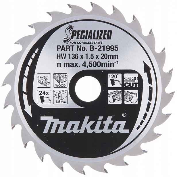 Řezačka na dřevo 136 x 20 mm s vidlicí Makita B-21995