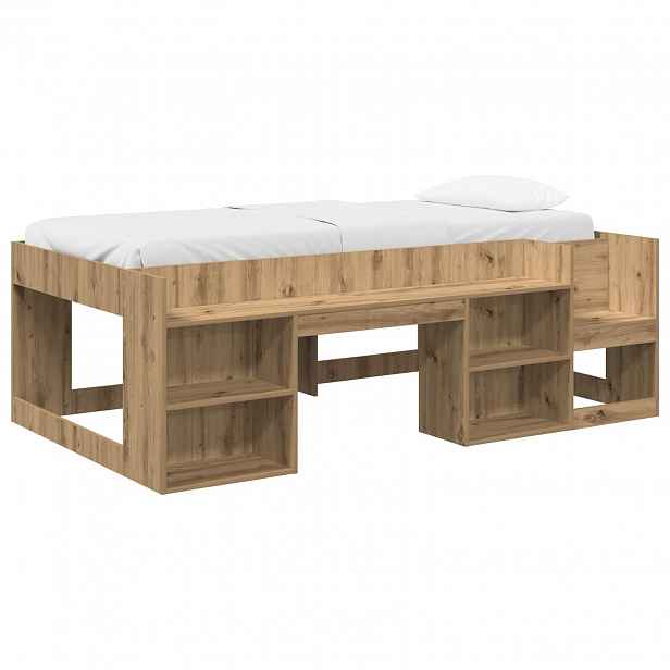 vidaXL Dětská postel s úložným prostorem Dub artisan 100 x 200 cm