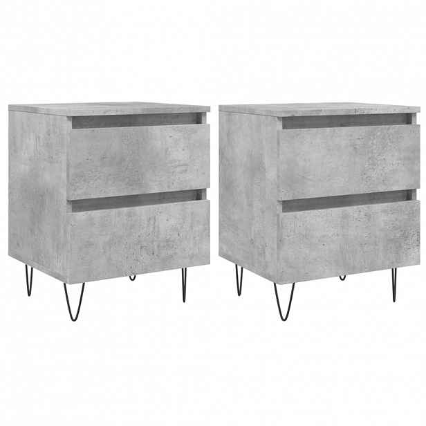 vidaXL Noční stolky 2 ks betonově šedé 40x35x50 cm kompozitní dřevo