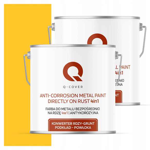 Barva Přímo na rez Metal Aluminium Ocel 5L 4v1 Polomatná Žlutá Výstražná