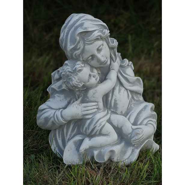 Betonová zahradní figurka Marie s dítětem, sakrální figurka