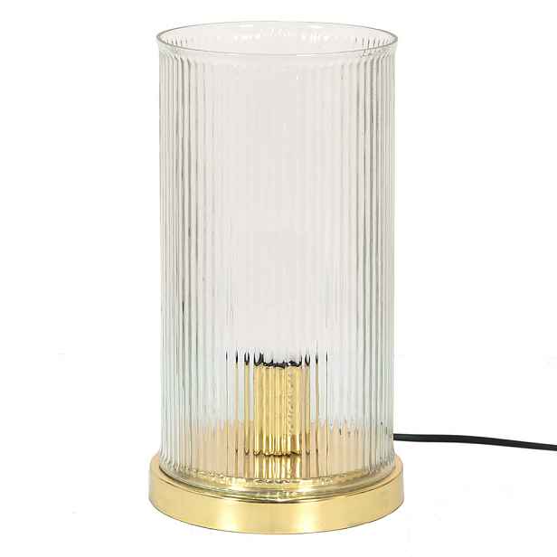 Elegantní zlatá stolní lampa se skleněným stínidlem - Ø 15*27 cm E27/max 1*40W Clayre & Eef