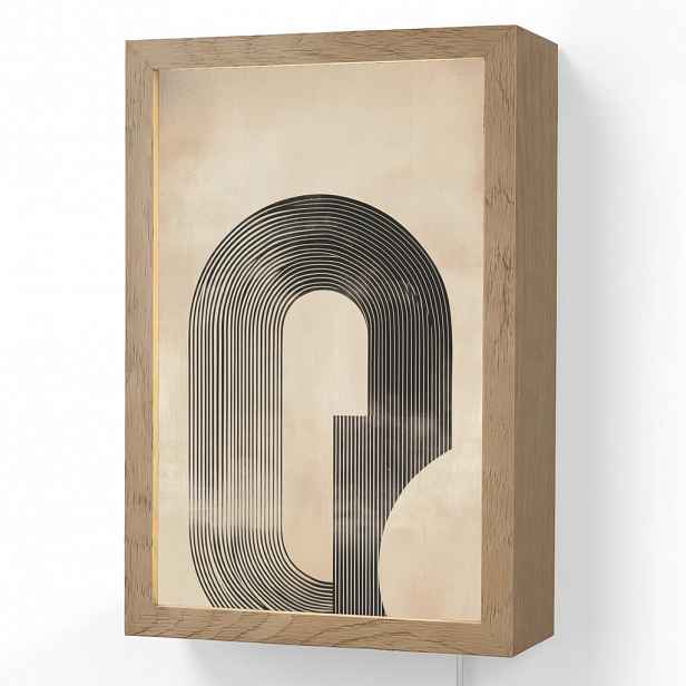 OnlyWow NÁSTĚNNÁ LAMPA Luk - Pruhy - Minimalistický - Černý 20x30 cm
