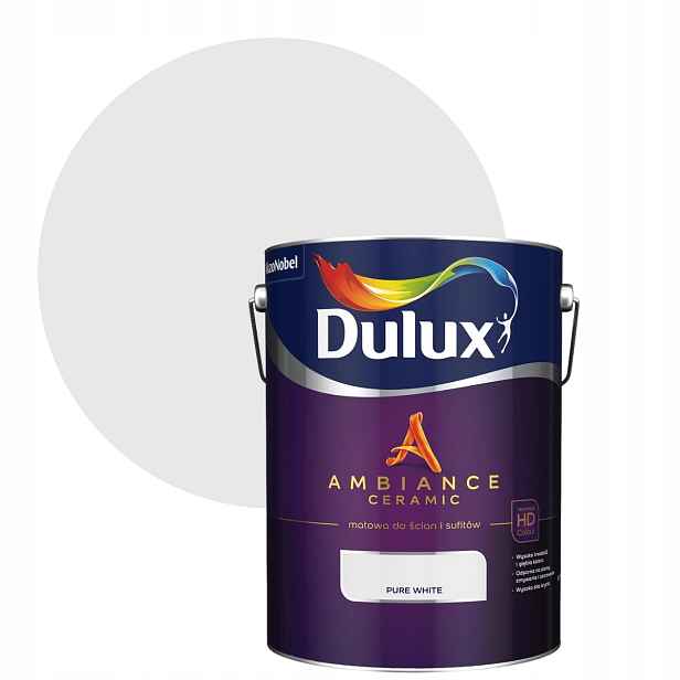 Ambiance Ceramic Industrial Pure White 5L Dulux Keramická interiérová barva, odstín Pure White, 5 litrů