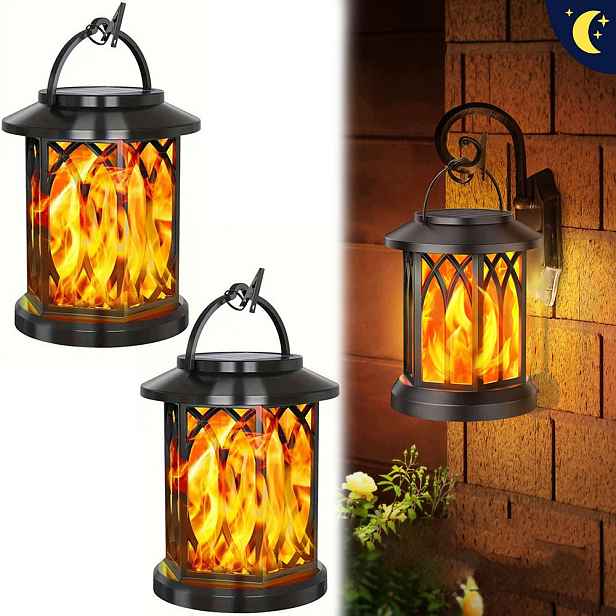 2 Led solární lampy pro zavěšení solárních lamp, zahradní dekorace