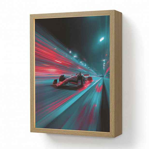OnlyWow NÁSTĚNNÁ LAMPA S AKUMULÁTOREM Závodní auto - Červená - Rychlost 30x40 cm