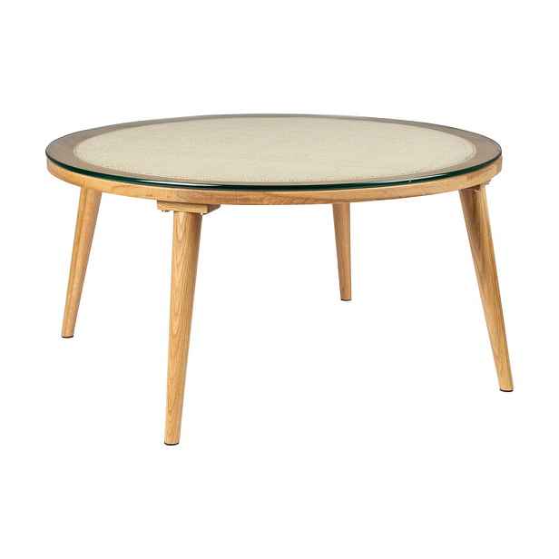 Skleněný kulatý konferenční stolek v přírodní barvě ø 70 cm Haru – White Label