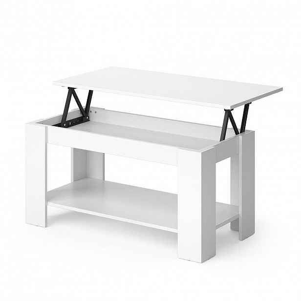 Vicco KONFERENČNÍ STŮL Lorenz Bílá 100 x 50 cm s funkcí zvedání
