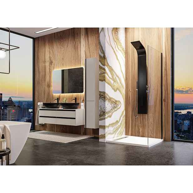 YES BLACK F1 85 Pevná boční stěna 82-84cm, černá
