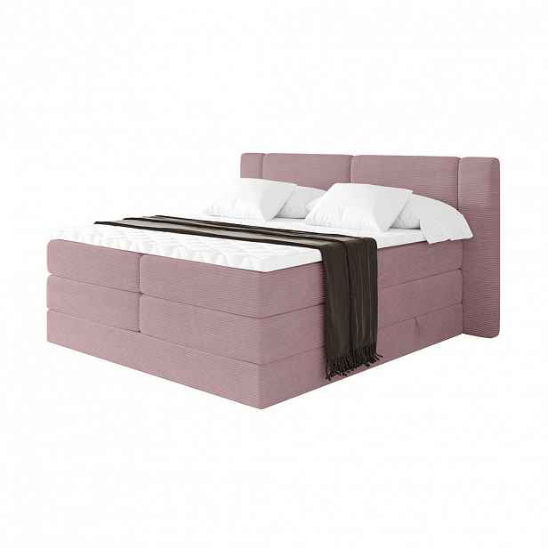 ALTDECOR POSTEL boxspring s matracemi H3/H4 - EVON KING - 160x200 cm Růžová