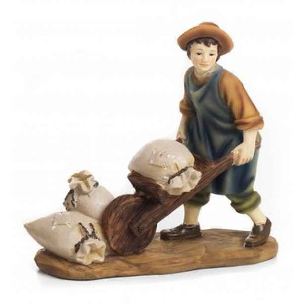 Figurka do betlému "Pracovník s kolečkem" pro figurky o výšce 15 cm