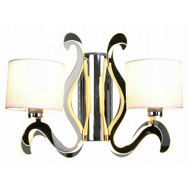 Nástěnné svítidlo chrom 2XE14+LED 12,3W Ambrosia Candellux