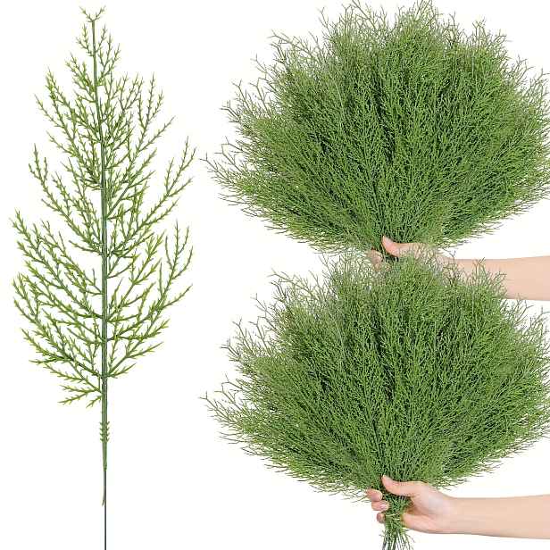 TEMU 60 ks Umělé borovicové větve - 13,7 palců (přibližně 34,9 cm) Falešné zelené borovicové větvičky - Používají se pro květinové girlandy, vánoční