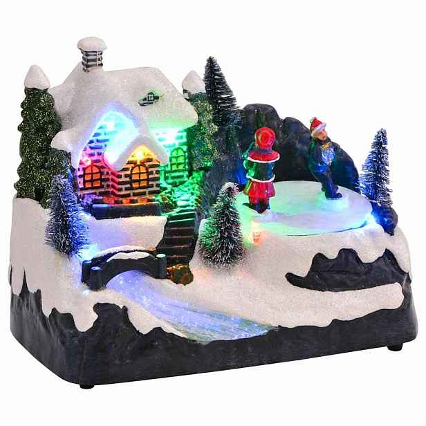 vidaXL Mini Vánoční Vesnice 16 x 11,5 x 13 cm Plast Vícebarevný