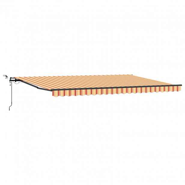 vidaXL Stahovací markýza Žlutá a oranžová 500 × 300 cm Polyester