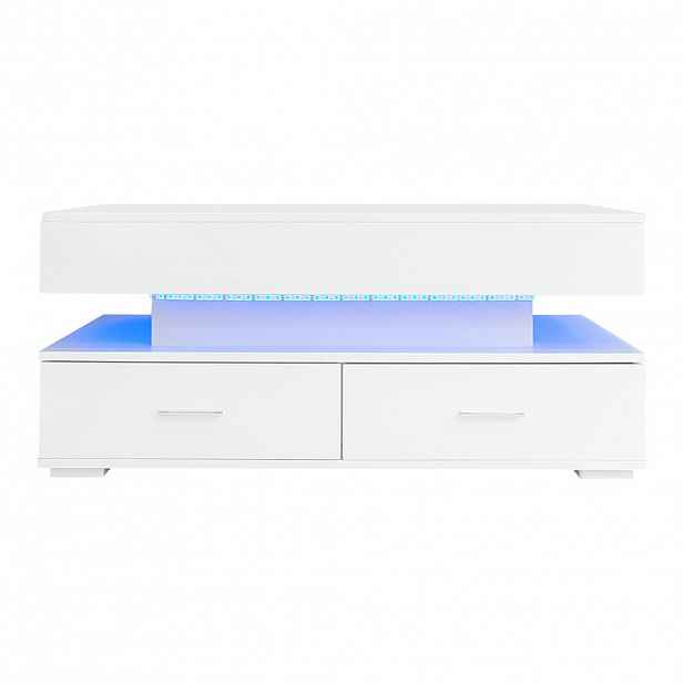 FLIEKS KONFERENČNÍSTOLEK 100x50cm Bílý LED Bluetooth Zvedací