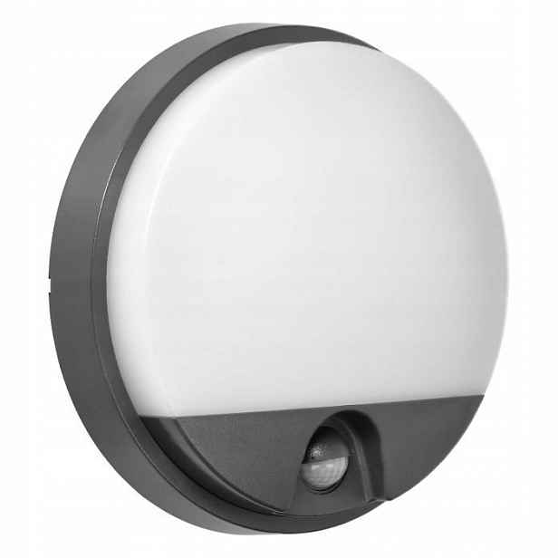 Kulatý stropní svítidlo Led šedý na vnější straně s pohybovým senzorem 15W Agat Orno