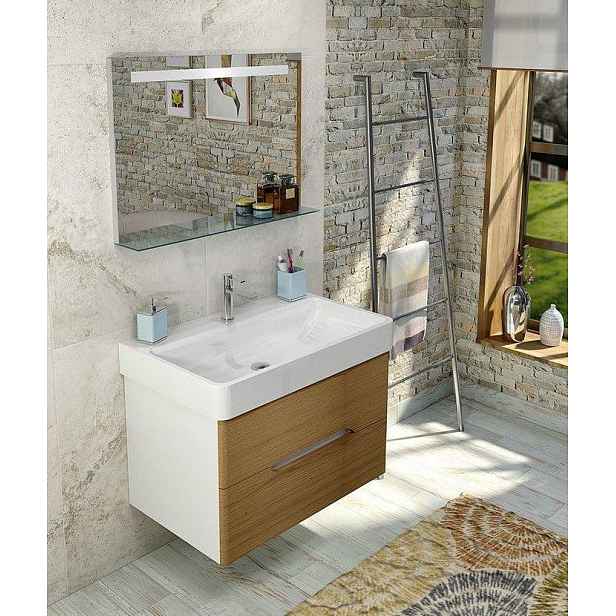 SAPHO - Koupelnový set MEDIENA 77, bílá mat/dub natural KSET-018