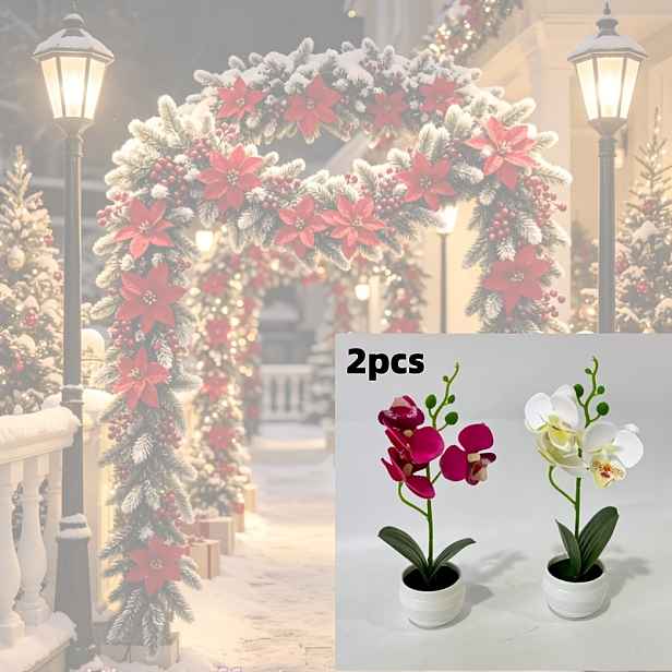 TEMU 2 realistické vysoce kvalitní umělé orchideje Phalaenopsis smíšených s květináči, krásné květy orchidejí, dekorace do místnosti, dekorace do