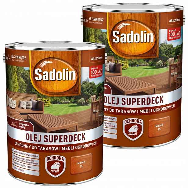 Sadolin Superdeck Olej Na Terasy 10L Mahagon Set 2x5L