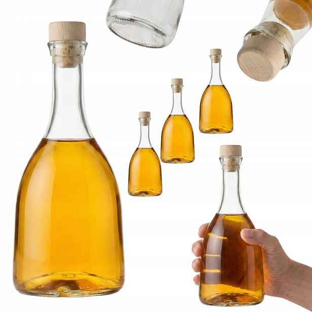 Skleněné lahve na Likéry Víno 20x Bell 500 ml a zátky Bimber Svatba