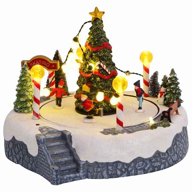 vidaXL Dekorace vánoční vesnice 22 x 21,5 x 17 cm Plast Vícebarevný