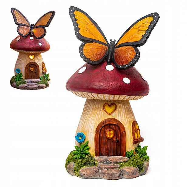 YoCo Figurka zahradní solární Led lampa IP44 24 cm pryskyřice zapnutí po setmění