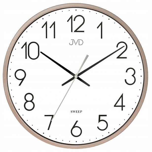 Růžové Zlato Čitelné Kulatý Tiché Elegantní Nástěnné Hodiny Jvd HX8016.2