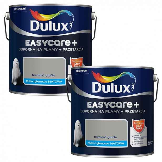 Set Dulux Easycare+ 2x2,5L Barva Nástěnná Trvanlivost Grafitu 5L